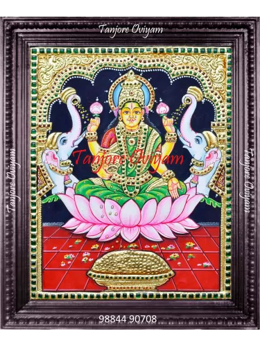Divine Gajalakshmi Tanjore Painting